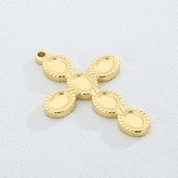 1 Piece Stainless Steel 18K Gold Plated Cross Pendant main image 3