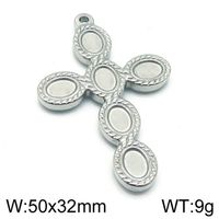 1 Piece Stainless Steel 18K Gold Plated Cross Pendant sku image 2