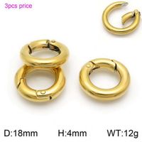 3 Pieces Stainless Steel 18K Gold Plated Solid Color sku image 6