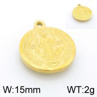 1 Piece Stainless Steel 18K Gold Plated Human Crown Pendant sku image 1