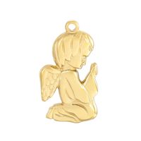 1 Piece Stainless Steel 18K Gold Plated Portrait Of Virgin Mary Angel Pendant main image 5