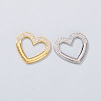 1 Piece Stainless Steel Zircon 18K Gold Plated Heart Shape main image 1