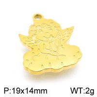 1 Piece Stainless Steel 18K Gold Plated Portrait Of Virgin Mary Angel Pendant sku image 6