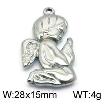 1 Piece Stainless Steel 18K Gold Plated Portrait Of Virgin Mary Angel Pendant sku image 7