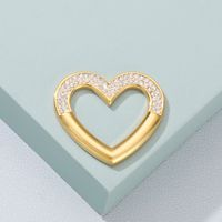 1 Piece Stainless Steel Zircon 18K Gold Plated Heart Shape main image 4