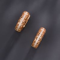 1 Pair Xuping Simple Style Geometric Plating Hollow Out Inlay Copper Alloy Alloy 18k Gold Plated White Gold Plated Hoop Earrings main image 6