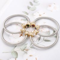 Luxurious Romantic Twist Stainless Steel Plating Inlay Rhinestones Zircon Gold Plated main image 5