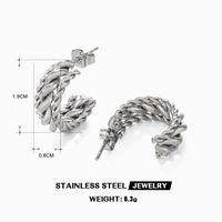 1 Pair Classic Style C Shape Twist Plating 304 Stainless Steel Earrings sku image 1