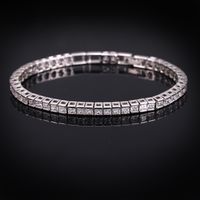 Lässig Quadrat Kupfer Inlay Zirkon 14 Karat Vergoldet Weißgold Plattiert Armbänder main image 1