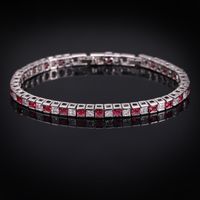 Casual Square Copper Inlay Zircon 14k Gold Plated White Gold Plated Bracelets main image 4