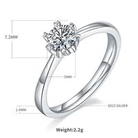 Sterling Silver Elegant Shiny GRA Certificate Plating Inlay Round Lab-grown Diamonds Moissanite Rings sku image 1