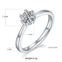 Argent Sterling Élégant Brillant Certificat GRA Placage Incruster Rond Diamants Cultivés En Laboratoire Moissanite Anneaux sku image 16