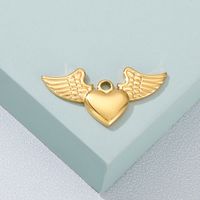 1 Piece Stainless Steel 18K Gold Plated Heart Shape Solid Color Pendant main image 4