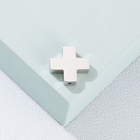 1 Piece Stainless Steel 18K Gold Plated Cross Solid Color main image 4