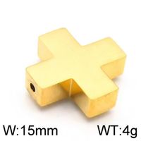 1 Piece Stainless Steel 18K Gold Plated Cross Solid Color sku image 2
