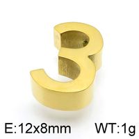 1 Piece Stainless Steel 18K Gold Plated Number Polished Pendant sku image 7