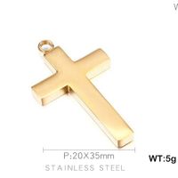 1 Piece Stainless Steel 18K Gold Plated Cross sku image 2