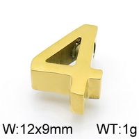 1 Piece Stainless Steel 18K Gold Plated Number Polished Pendant sku image 10