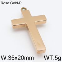 1 Piece Stainless Steel 18K Gold Plated Cross sku image 4