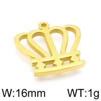 1 Pièce Acier Inoxydable Plaqué Or 18K Couronne sku image 1