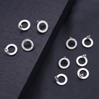1 Pair Simple Style Solid Color Inlay Stainless Steel Zircon Ear Studs main image 1