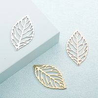 1 Piece Stainless Steel 18K Gold Plated Leaves main image 1