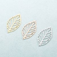 1 Piece Stainless Steel 18K Gold Plated Leaves main image 2
