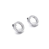 1 Pair Simple Style Solid Color Inlay Stainless Steel Zircon Ear Studs main image 5