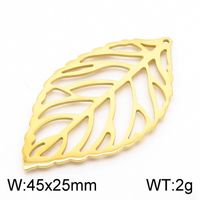 1 Piece Stainless Steel 18K Gold Plated Leaves sku image 2