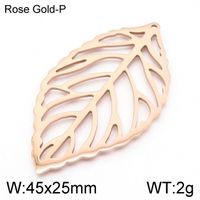 1 Piece Stainless Steel 18K Gold Plated Leaves sku image 3