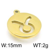 1 Piece Stainless Steel 18K Gold Plated Solid Color sku image 4