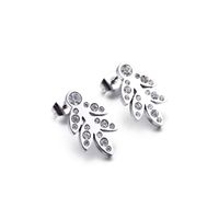 1 Pair Simple Style Leaf Inlay Stainless Steel Zircon 18K Gold Plated Ear Studs main image 6