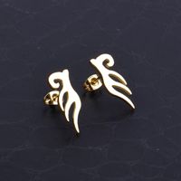 1 Pair Simple Style Solid Color Plating Stainless Steel 18K Gold Plated Ear Studs main image 1