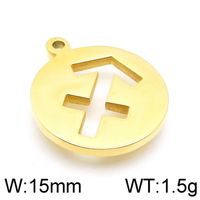 1 Piece Stainless Steel 18K Gold Plated Solid Color sku image 18