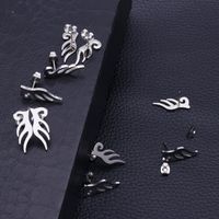 1 Pair Simple Style Solid Color Plating Stainless Steel 18K Gold Plated Ear Studs main image 5