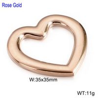 1 Piece Stainless Steel 18K Gold Plated Heart Shape Solid Color sku image 4