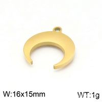 1 Piece Stainless Steel 18K Gold Plated Moon sku image 3