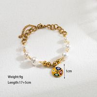 Casual Infinity Heart Shape Elephant Stainless Steel Enamel Plating Inlay Artificial Pearls 18k Gold Plated Bracelets main image 2