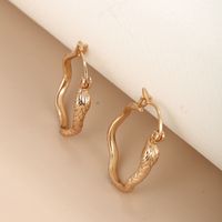 1 Pair Nordic Style Xuping Simple Style Snake Plating Copper Alloy 18k Gold Plated White Gold Plated Hoop Earrings main image 5
