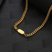 304 Stainless Steel 18K Gold Plated Hip-Hop Rock Cool Style Polishing Plating Chain Solid Color Necklace main image 4