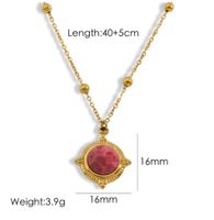304 Stainless Steel 14K Gold Plated Casual Inlay Solid Color Natural Stone Pendant Necklace main image 2