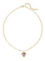 Elegant Shiny Heart Shape Stainless Steel Plating Inlay Zircon 14k Gold Plated Pendant Necklace main image 5