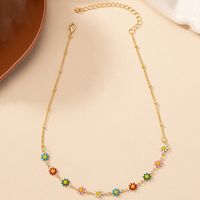 Retro Daisy Gold Plated Alloy Wholesale Necklace main image 4