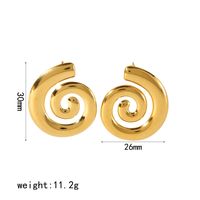 1 Pair Simple Style Spiral Stripe Polishing Plating 304 Stainless Steel 18K Gold Plated Drop Earrings sku image 2
