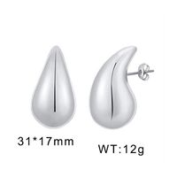 1 Pair Basic Water Droplets Stainless Steel 18K Gold Plated Ear Studs sku image 7