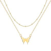 Copper 14K Gold Plated IG Style Casual Classic Style Plating Inlay Cross Star Butterfly Zircon Pendant Necklace sku image 1