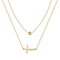 Copper 14K Gold Plated IG Style Casual Classic Style Plating Inlay Cross Star Butterfly Zircon Pendant Necklace sku image 4