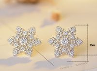 1 Pair Sweet Snowflake Inlay Copper Zircon Ear Studs main image 2