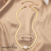 Elegant Commute Heart Shape Pearl Alloy Wholesale Pendant Necklace sku image 1