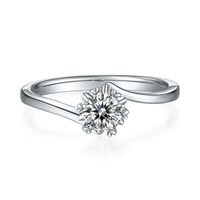 Classical Wedding Solid Color Sterling Silver Hollow Out Moissanite Rhodium Plated Silver Plated Rings main image 4